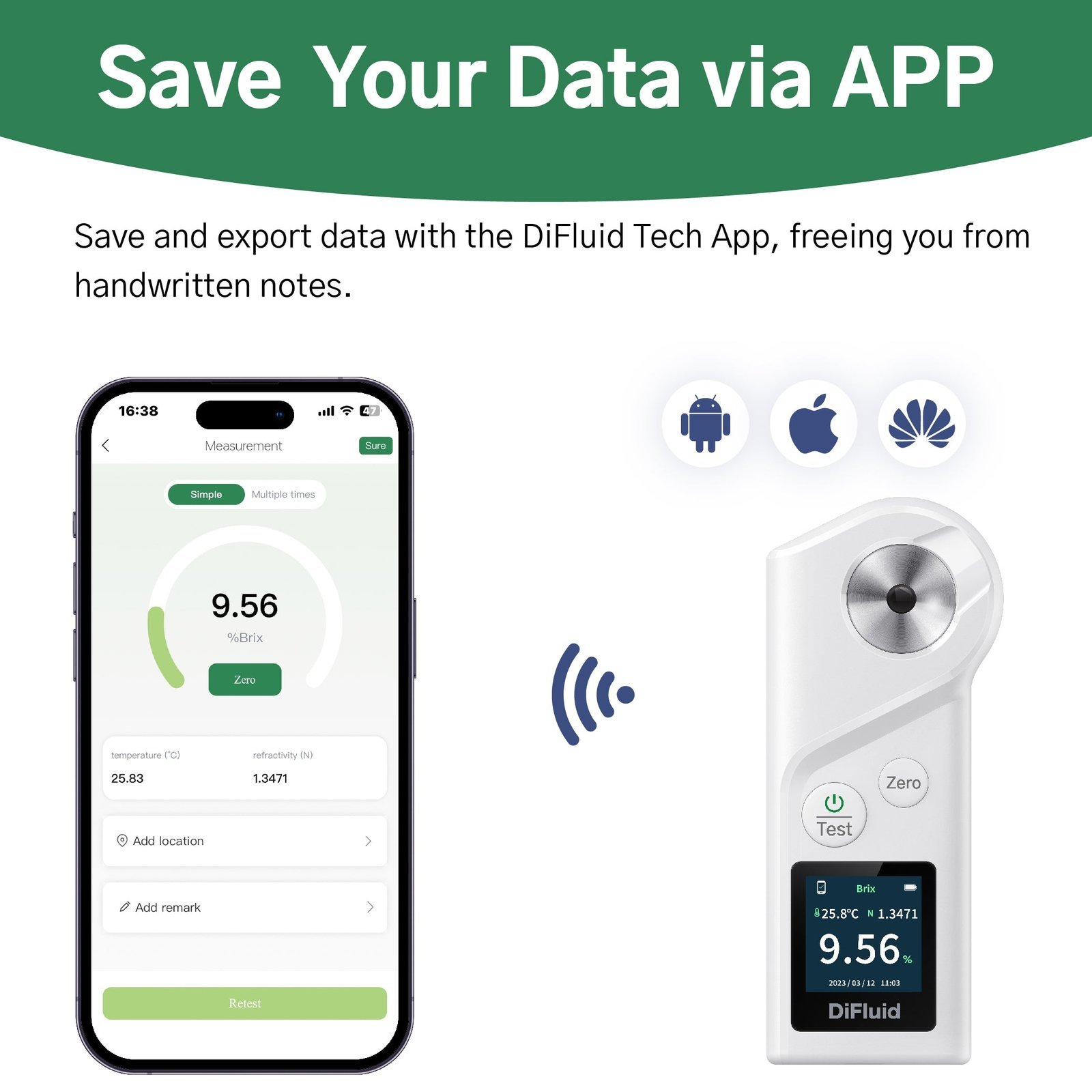 Adjustable Portable China Refractometer Brix Price Honey Auto Digital Refractometer for Sale