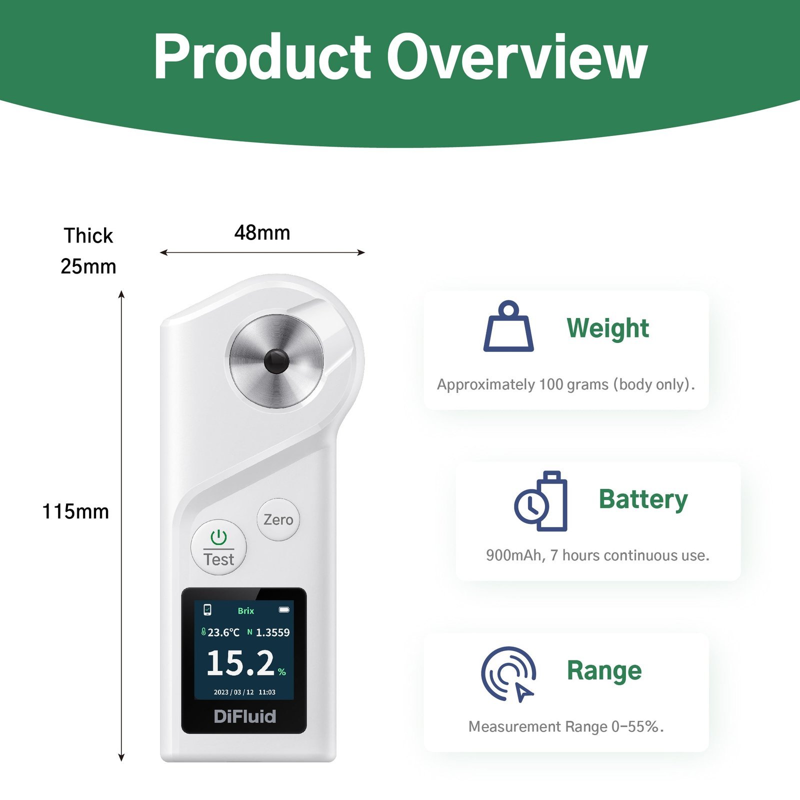 Adjustable Portable China Refractometer Brix Price Honey Auto Digital Refractometer for Sale