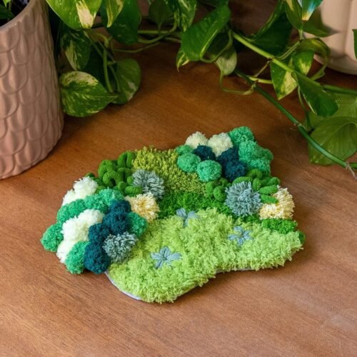 GREEN OASIS - Moss Coaster Kit-Embroidery Kit for Beginners