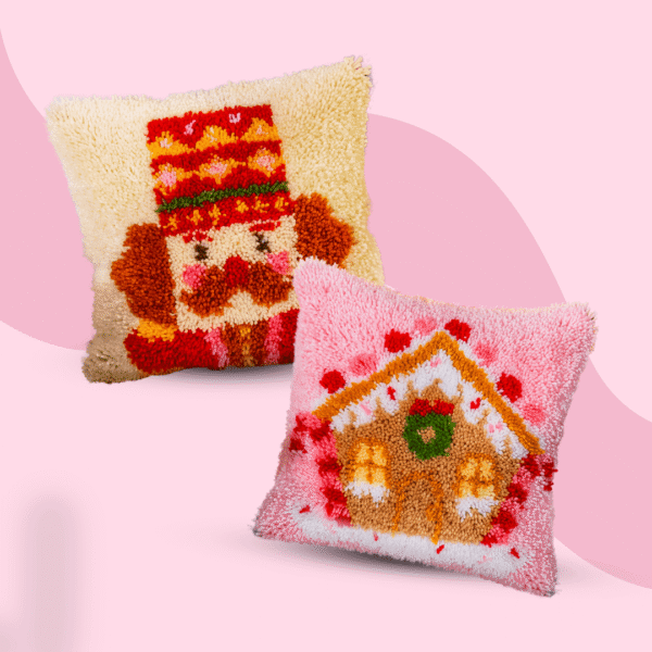 The Festive Pair - Latch Hook Cushion Bundle-Gifts for Beginners