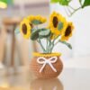 Sunflower Pot - Crochet Pot Plant Kit-Embroidery Kit for Beginners