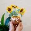 Sunflower Pot - Crochet Pot Plant Kit-Embroidery Kit for Beginners