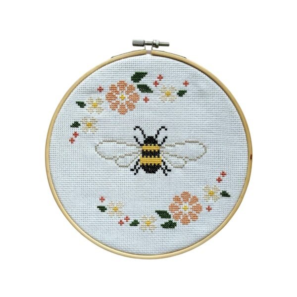 BEE - BLOSSOM - Cross Stitch Kit-Embroidery Kit for Beginners