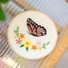 BLUSHING BUTTERFLY - Embroidery Kit-Embroidery Kit for Beginners
