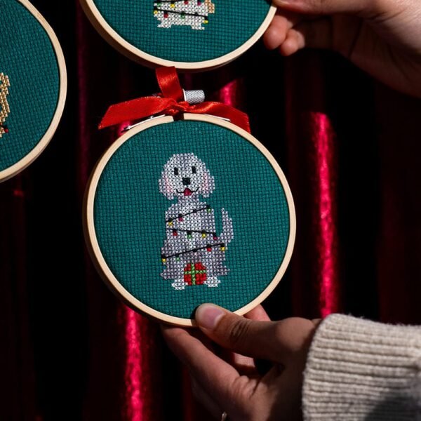 CHRISTMAS LIGHTS - Christmas Mini Ornaments Cross Stitch Kit-Embroidery Kit for Beginners