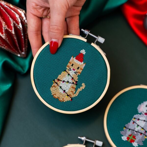 CHRISTMAS LIGHTS - Christmas Mini Ornaments Cross Stitch Kit-Embroidery Kit for Beginners