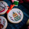 FESTIVE FRIENDS | Christmas Mini Ornaments Cross Stitch Kit-Gifts for Beginners