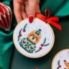 FESTIVE FRIENDS | Christmas Mini Ornaments Cross Stitch Kit-Gifts for Beginners