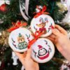 FESTIVE FRIENDS | Christmas Mini Ornaments Cross Stitch Kit-Gifts for Beginners