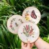 BLUSHING BUTTERFLY - Embroidery Kit-Embroidery Kit for Beginners
