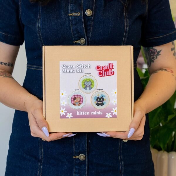KITTEN MINIS - Cross Stitch Kit-Handmade Tufting Embroidery Art