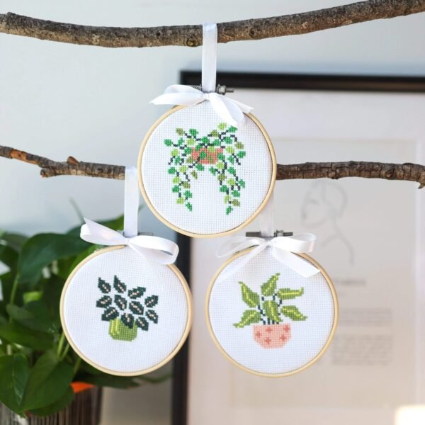 POT PLANT MINIS - Cross Stitch Kit-Embroidery Kit for Beginners