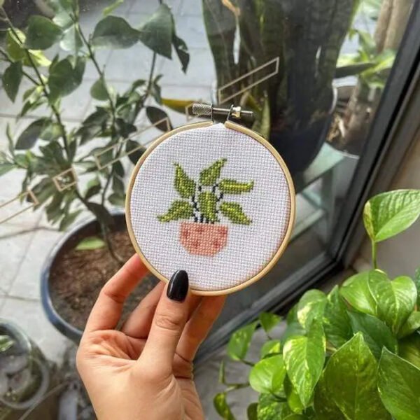 POT PLANT MINIS - Cross Stitch Kit-Embroidery Kit for Beginners