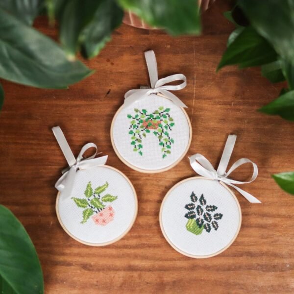 POT PLANT MINIS - Cross Stitch Kit-Embroidery Kit for Beginners