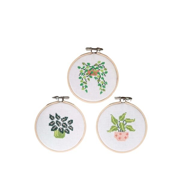 POT PLANT MINIS - Cross Stitch Kit-Embroidery Kit for Beginners
