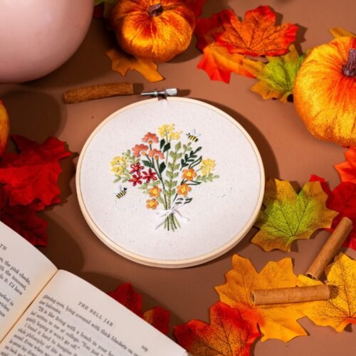 BUZZING BOUQUET - Embroidery Kit-Embroidery Kit for Beginners