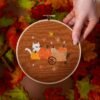 CAT IN THE PATCH - Embroidery Kit