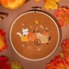 CAT IN THE PATCH - Embroidery Kit-Creative Birthday Gifts