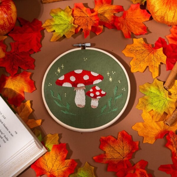 MAGICAL MUSHROOM - Embroidery Kit-Embroidery Kit for Beginners