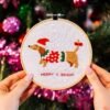 SANTA'S LITTLE HELPER - Christmas Embroidery Kit-Gifts for Beginners