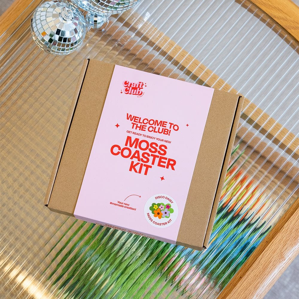 DISCO DAISY - Moss Coaster Kit- Handmade Tufting Embroidery Art for Beginners