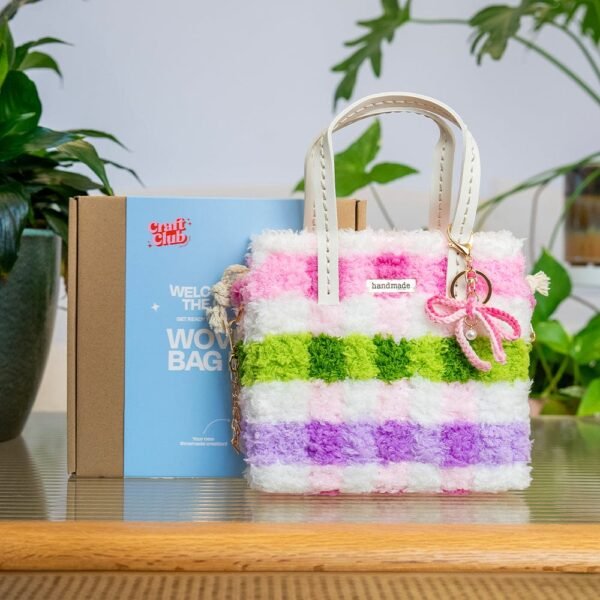 GINGHAM RAINBOW - Woven Tote Bag Kit-Crafts for Girls