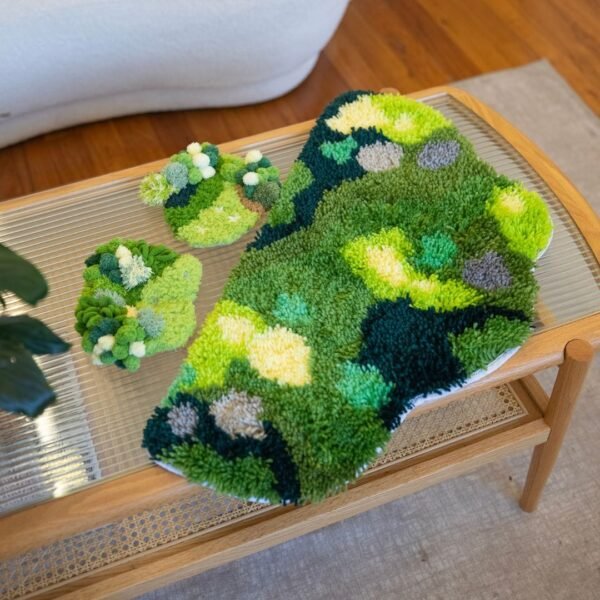 GREEN GARDEN - Latch Hook - Moss Coaster Bundle