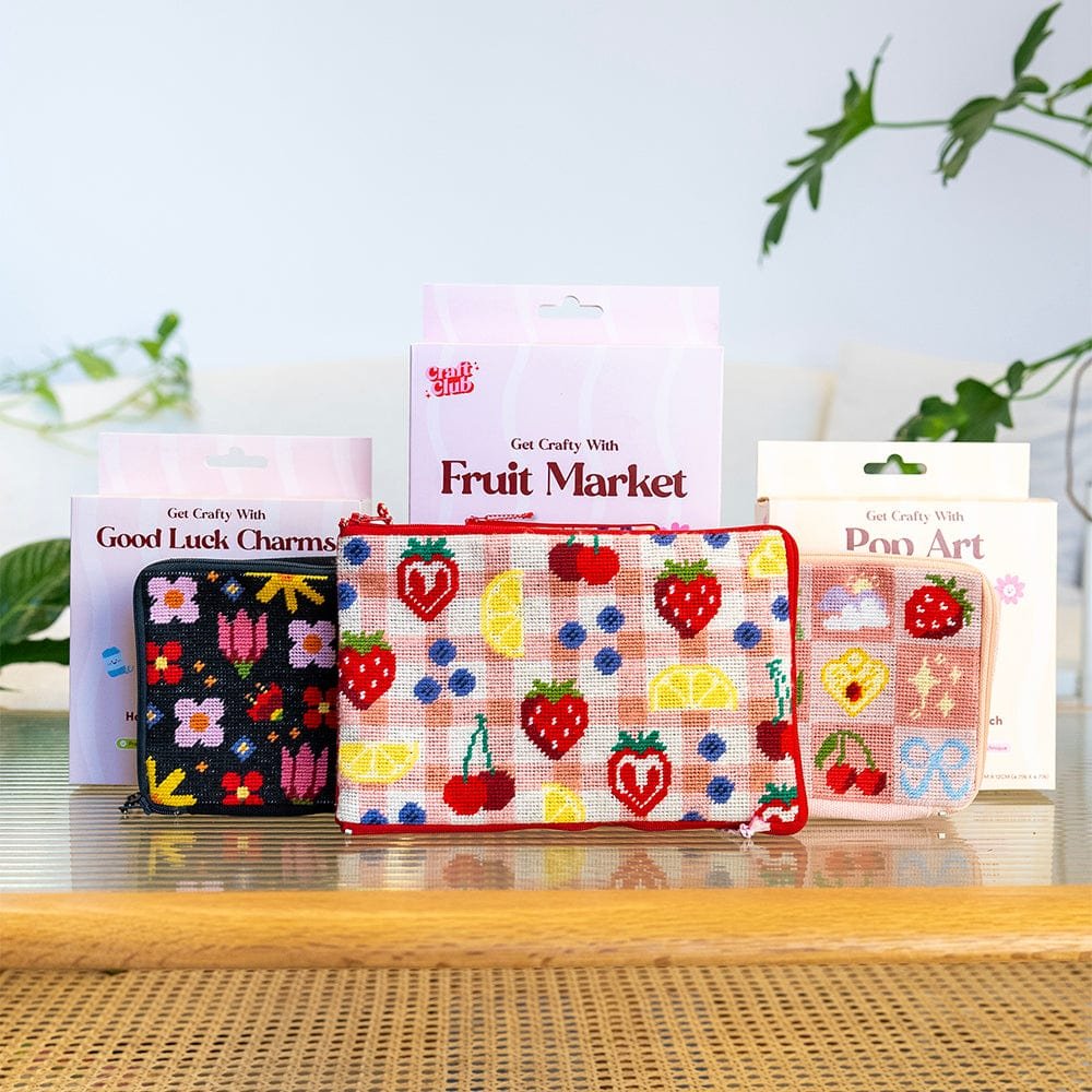 RAINBOW BRIGHT - Pouch Kit Bundle-Adults Starter Cross Stitch Kit