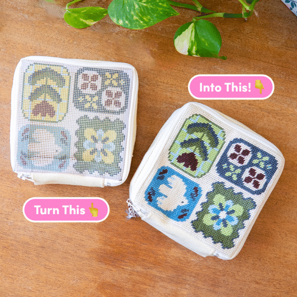 Fluttering Fables - Needlepoint Pouch Kit