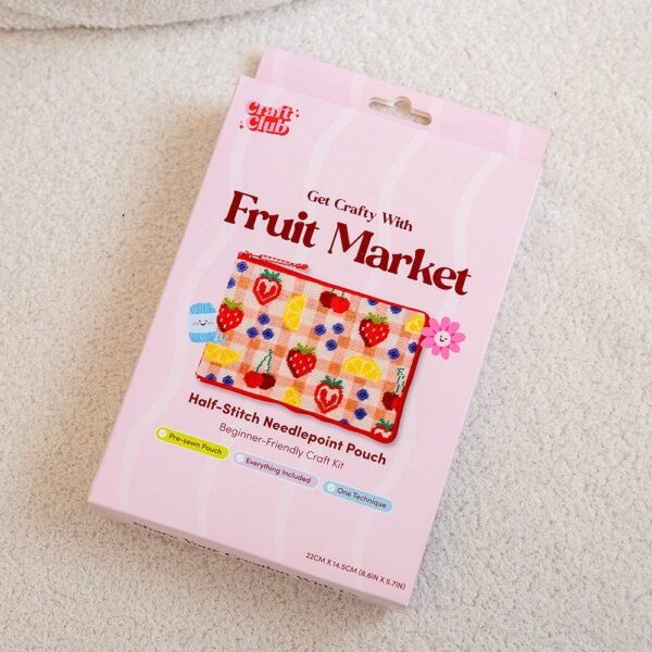 FRUIT MARKET - Needlepoint Pouch Kit-Embroidery Kit for Beginners