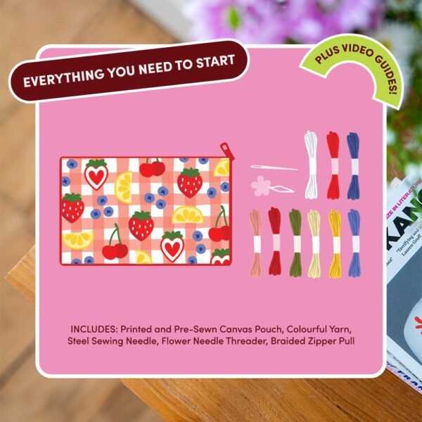 FRUIT MARKET - Needlepoint Pouch Kit-Embroidery Kit for Beginners