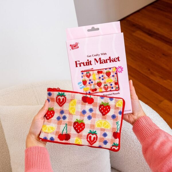 FRUIT MARKET - Needlepoint Pouch Kit-Embroidery Kit for Beginners
