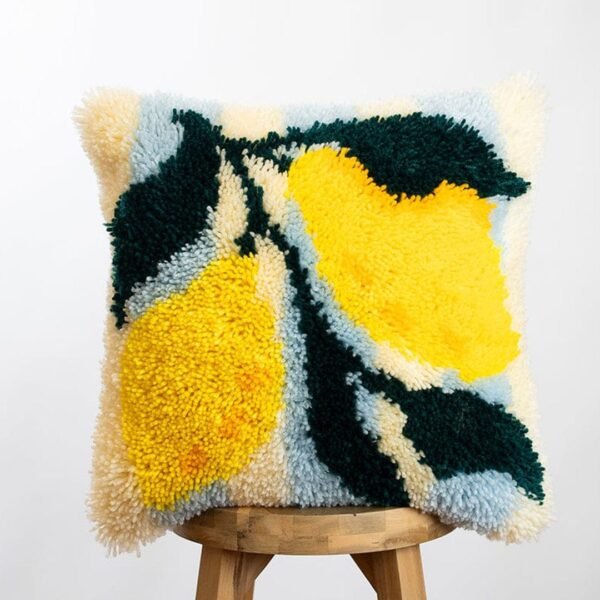 LEMON RIPE STRIPES - Latch Hook Cushion Kit unique