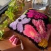 PRETTY PETALS BLACK - Latch Hook Cushion Kit unique