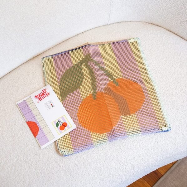 CHERRY RIPE STRIPES - Latch Hook Cushion Kit