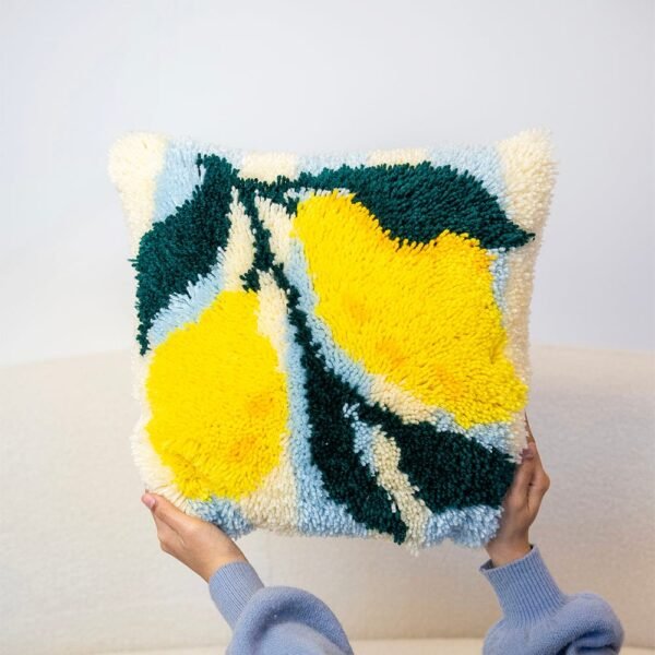 LEMON RIPE STRIPES - Latch Hook Cushion Kit unique