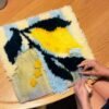 LEMON RIPE STRIPES - Latch Hook Cushion Kit unique