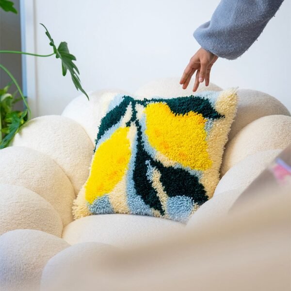LEMON RIPE STRIPES - Latch Hook Cushion Kit unique