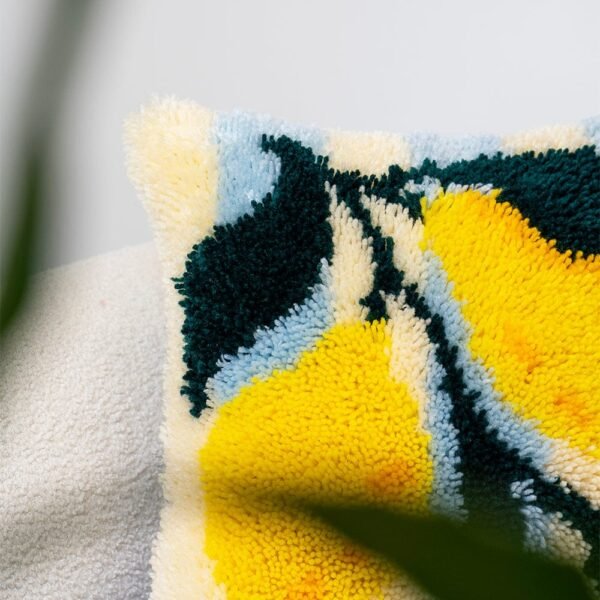 LEMON RIPE STRIPES - Latch Hook Cushion Kit unique