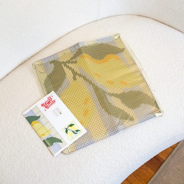 LEMON RIPE STRIPES - Latch Hook Cushion Kit unique