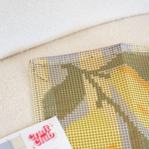 LEMON RIPE STRIPES - Latch Hook Cushion Kit unique