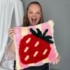 STRAWBERRY RIPE STRIPES - Latch Hook Cushion Kit unique