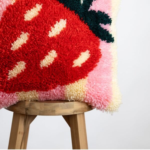 STRAWBERRY RIPE STRIPES - Latch Hook Cushion Kit unique