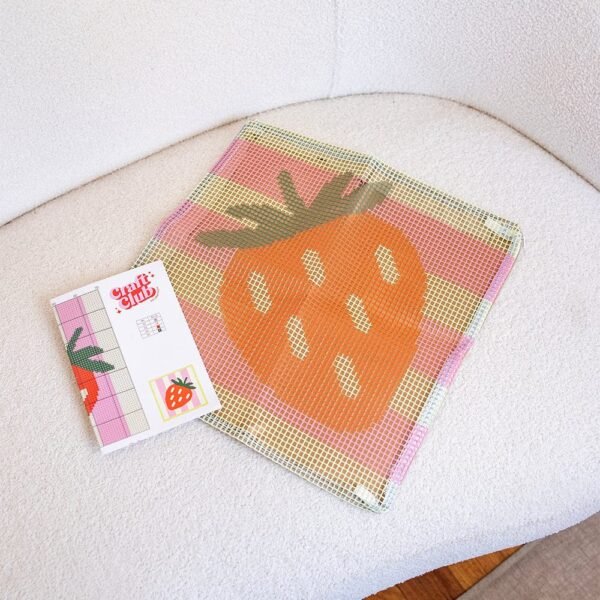 STRAWBERRY RIPE STRIPES - Latch Hook Cushion Kit unique