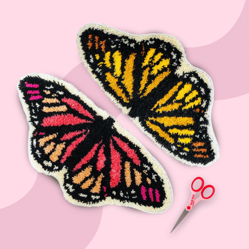 THE BUTTERFLIES - Latch Hook Rug Kit Bundle-Embroidery Kit for Beginners