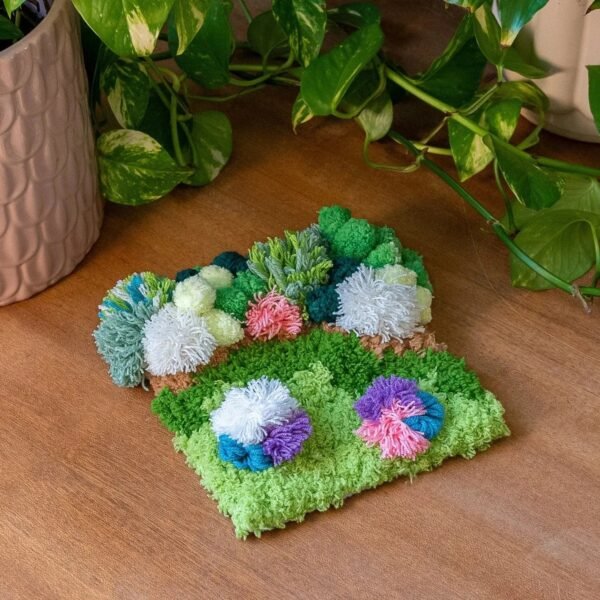 Bubblegum Meadow - Moss Kit Bundle-Handmade Tufting Embroidery Art
