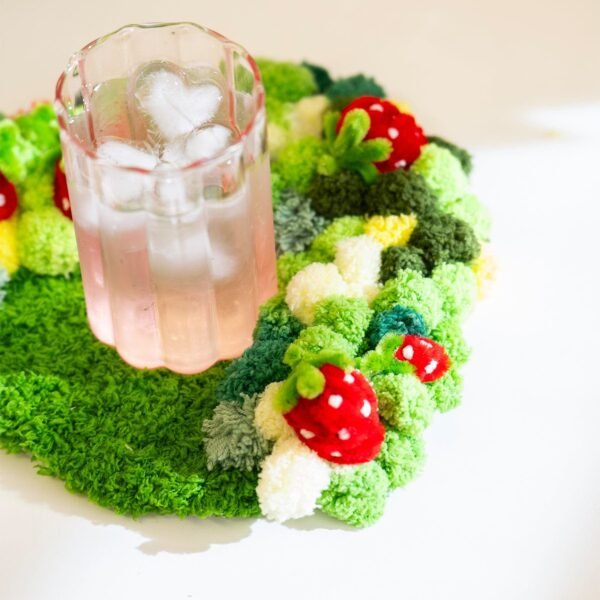 STRAWBERRY -  Moss Coaster Kit-Embroidery Kit for Beginners