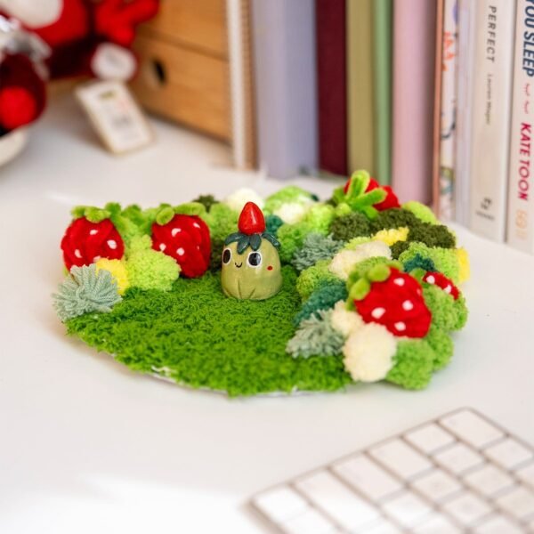 STRAWBERRY -  Moss Coaster Kit-Embroidery Kit for Beginners