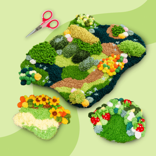 FOREST - FLOWERS - Moss Rug and Coaster Bundle