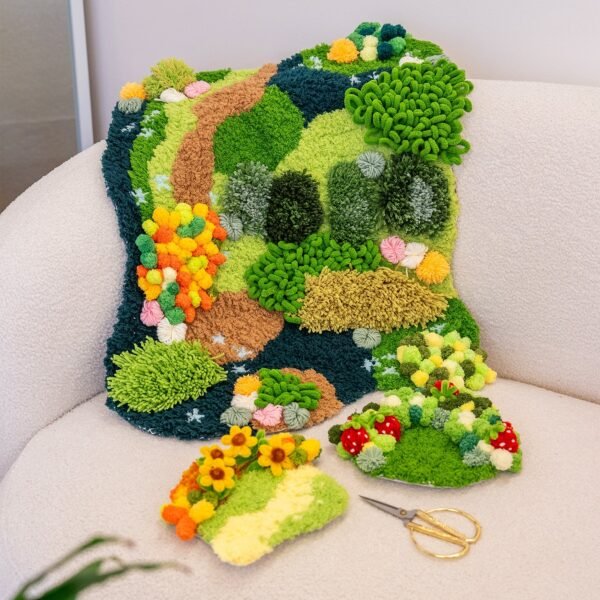 FOREST - FLOWERS - Moss Rug and Coaster Bundle